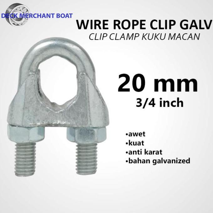 Wire Rope Clip / Klem Seling Kuku Macan Galv 20mm