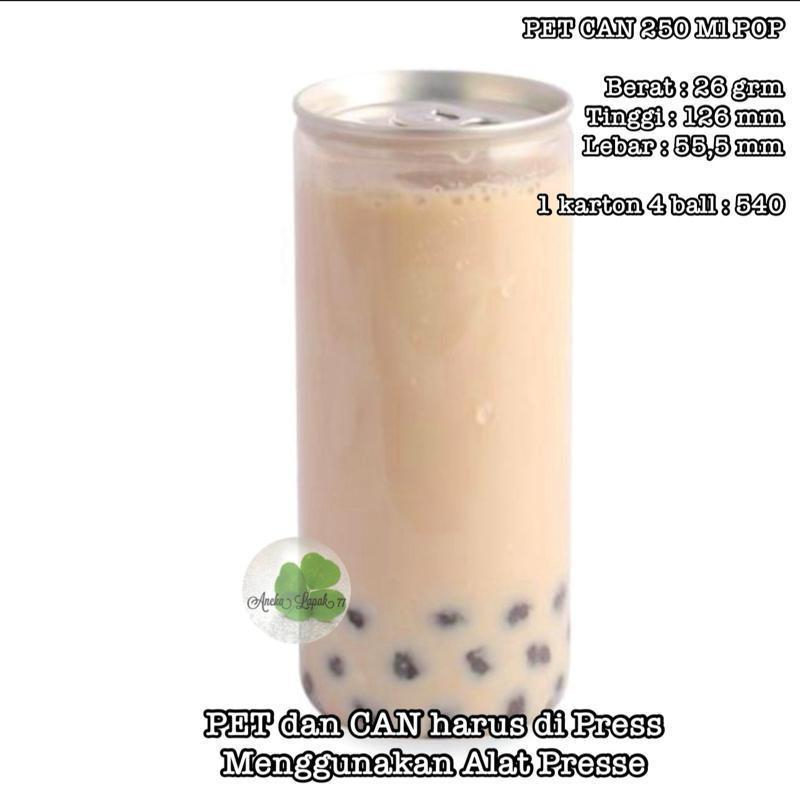 PET CAN 250 ml POP Botol Pet Can Alumunium Untuk Minuman Juice