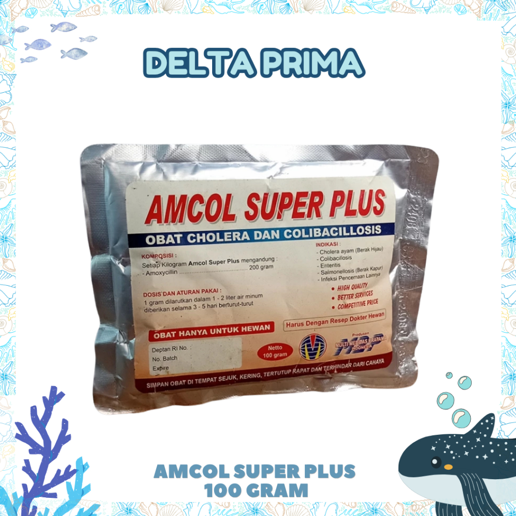 AMCOL SUPER PLUS 100 GRAM M2P - Mengatasi Masalah Pencernaan & Pernafasan Pada Unggas.