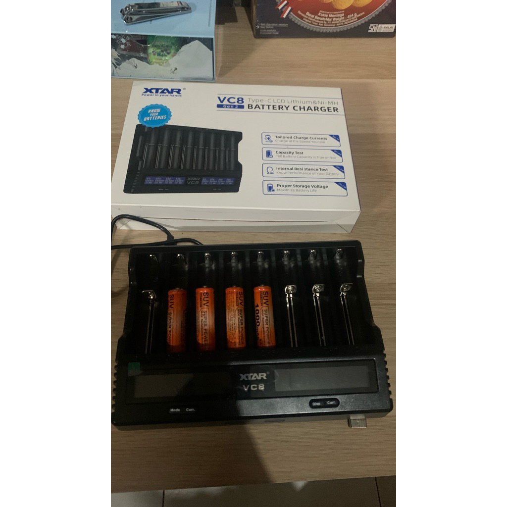charger tamiya xtar vc8 plus bonus batre 2 pasang