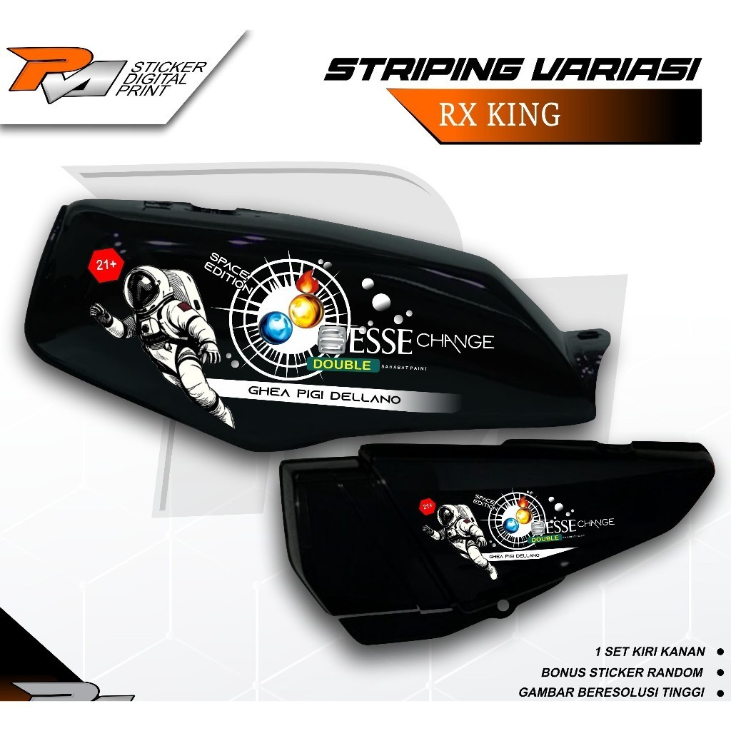 STRIPING VARIASI YAMAHA RX KING STICKER MOTIF ESSE CANGE ESSE DOUBLE STICKER KEREN ELEGANT