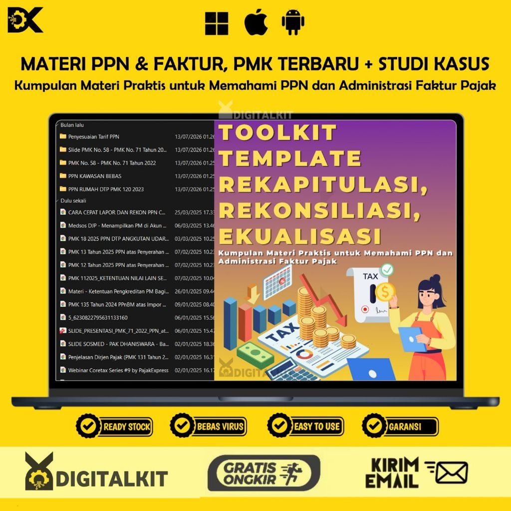 [T1467] Bundle Materi PPN & Faktu Pajak, Efaktur, PMK Terbaru & Studi Kasus Lengkap