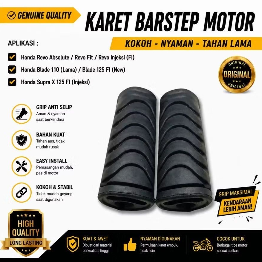 HJIM Karet Barstep Motor Honda Blade | Revo Absolute | Supra X125 FI, Revo Injeksi, Blade New