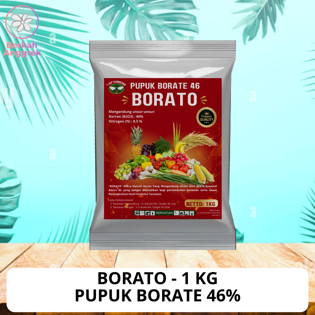Borato 1 Kg Pupuk Borate Pupuk Boron 45% Borate Mahkota