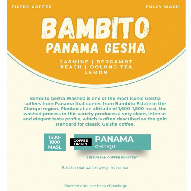 Kopi gesha bambito verde panama gesha | Beskabean | Panama geisha bambito verde