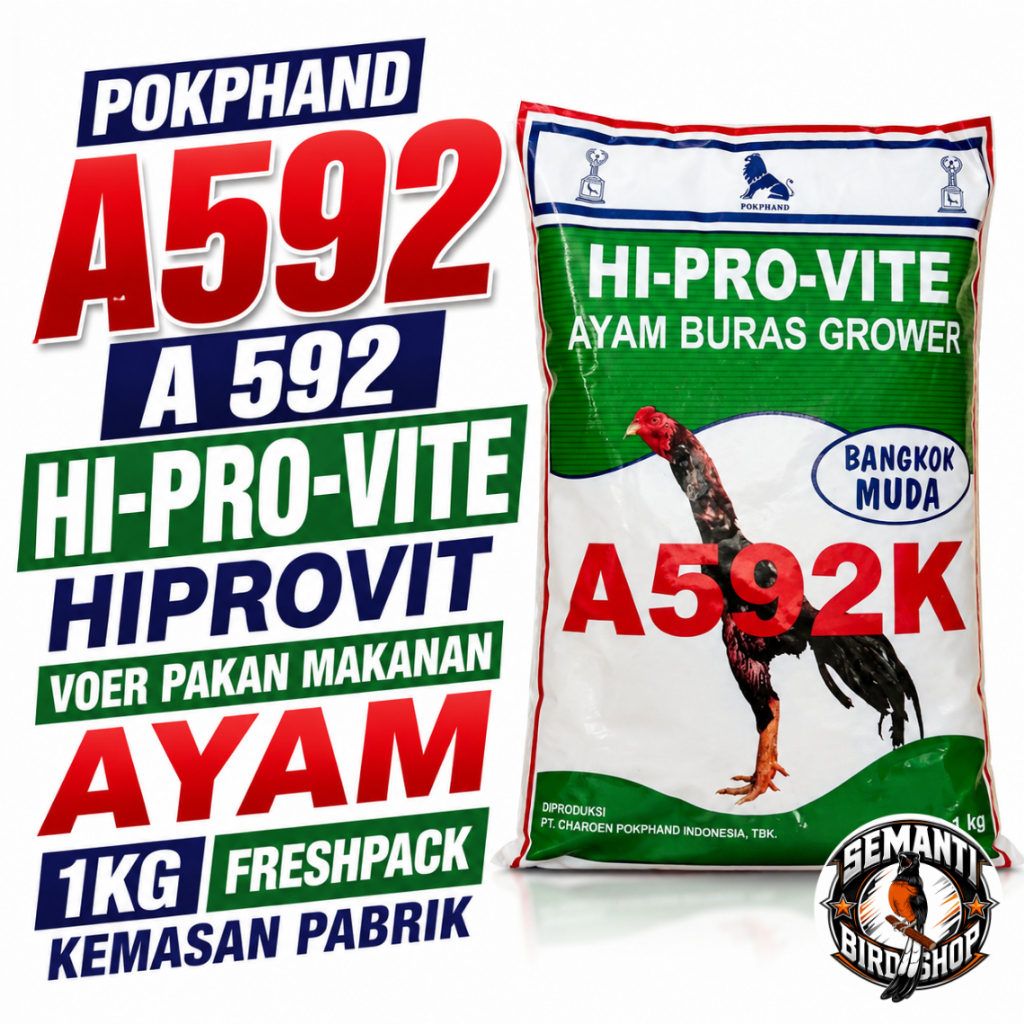 POKPHAND A592 A 592 HI-PRO-VITE HIPROVIT VOER PAKAN MAKANAN AYAM 1KG FRESHPACK KEMASAN PABRIK