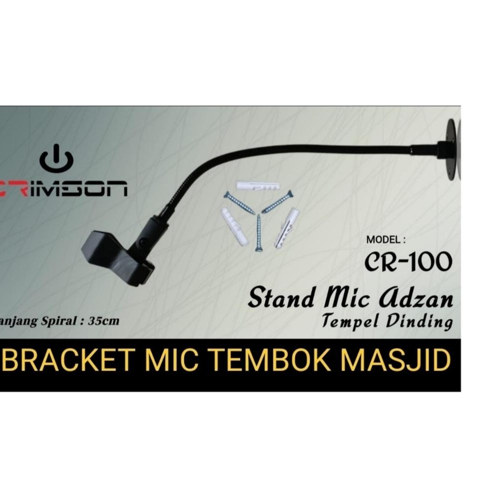 STAND MIC DINDING TEMBOK SPIRAL COCOK UNTUK MASJID CRIMSON CR 100 ORIGINAL 1PCS