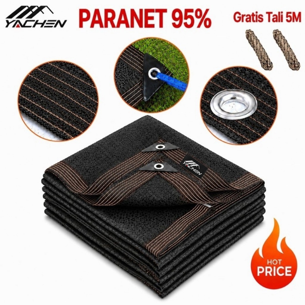 YACHEN - Jaring Paranet 95% Kepadatan Tinggi Untuk Taman/Pertanian/Rumah Kaca