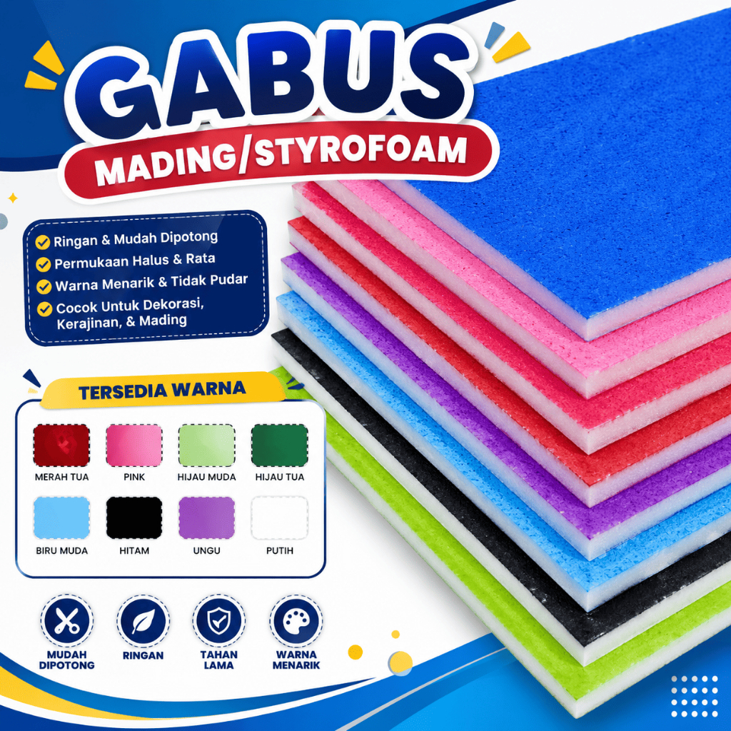 STYROFOAM WARNA / GABUS STYROFOAM LEMBARAN