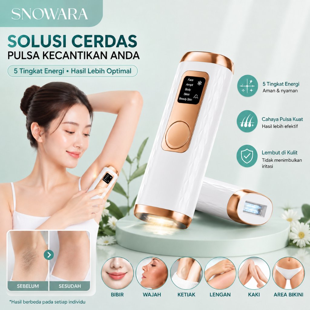 SNOWARA  Alat Hair Removal IPL-laser Hair Removal Permanent Perontok IPL laser Penghilang Bulu TANPA