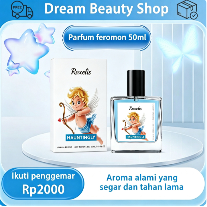 ROXELIS Parfum feromon Parfum Feromon Pria & Wanita, Aroma Alami Ringan, Tahan Lama, Parfum Pasangan