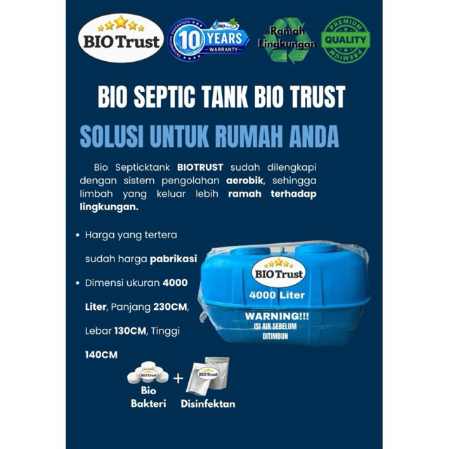 Bio Septic Tank BioTrust, BioTech,BioFil4000L
