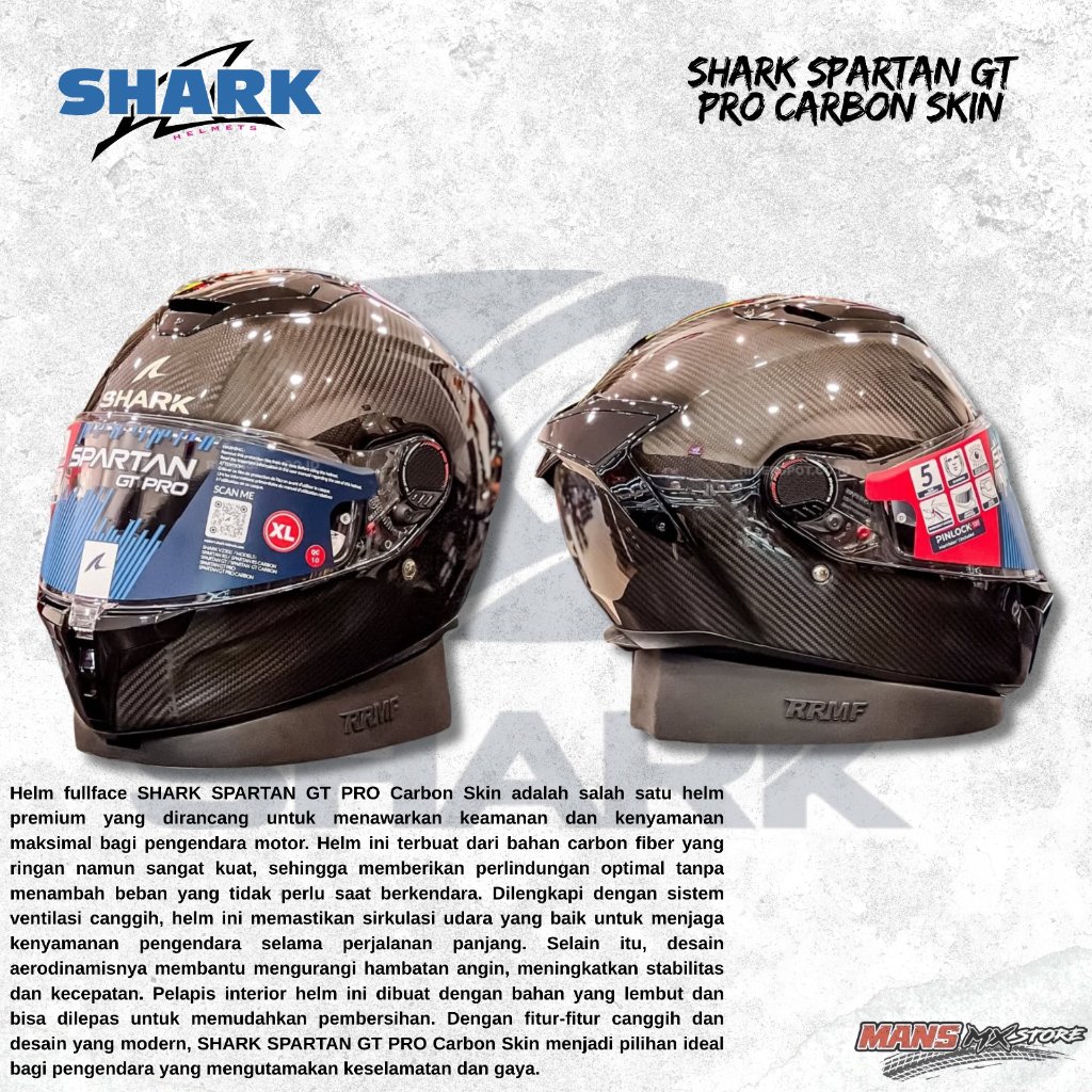 SHARK SPARTAN GT PRO CARBON SKIN FULL FACE ORIGINAL HELM SHARK FULLFACE