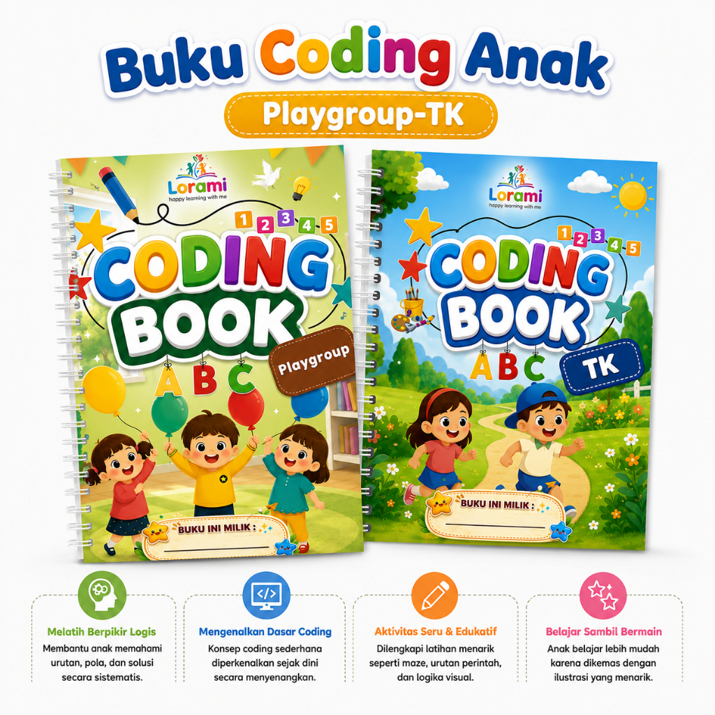 Lorami COD Buku Coding Anak Usia 3+ Buku Aktivitas Coding Anak Buku Anak Seru