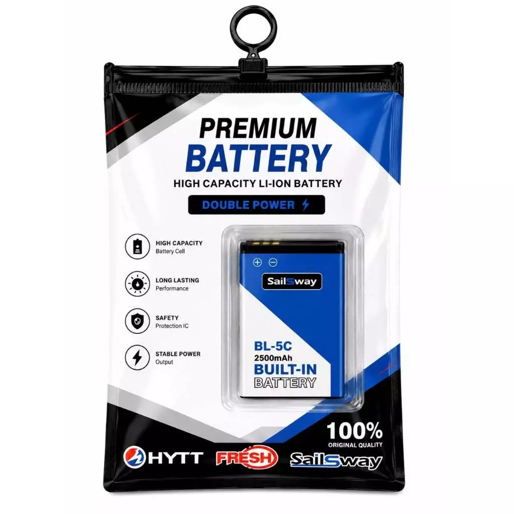 BATERAI DOUBLE POWER NOKIA BL-5C 2500mAh 3.7V Original Sailsway Made in China