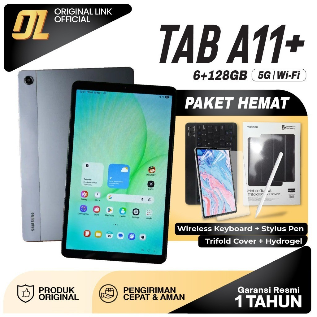 Samsung Galaxy Tab A11+ Plus Wifi 5G A11 4/64 GB 6/128 GB Tablet Android Original Garansi Resmi