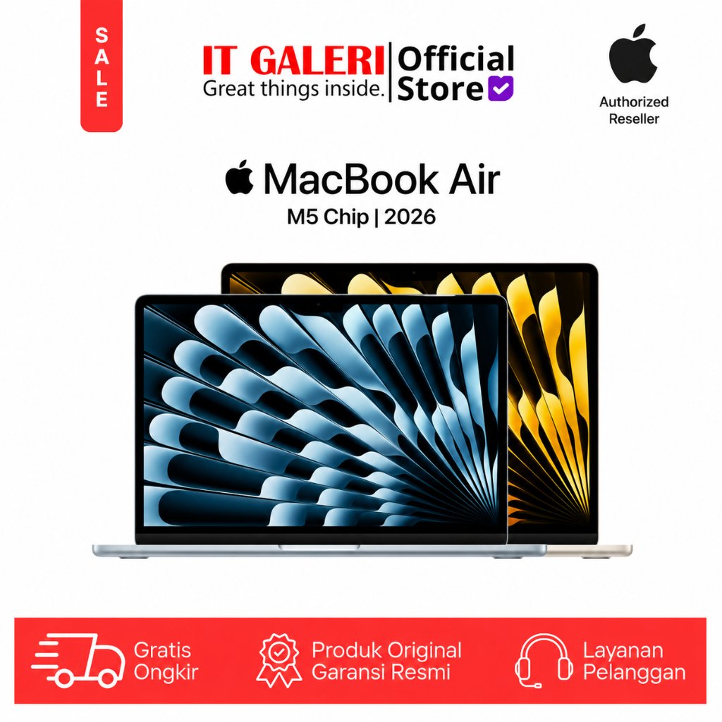 APPLE NB MACBOOK AIR MDH84ID/A M5 CHIP WITH 10?CORE CPU AND 10?CORE GPU/16GB/1TB/13.0/SILVER
