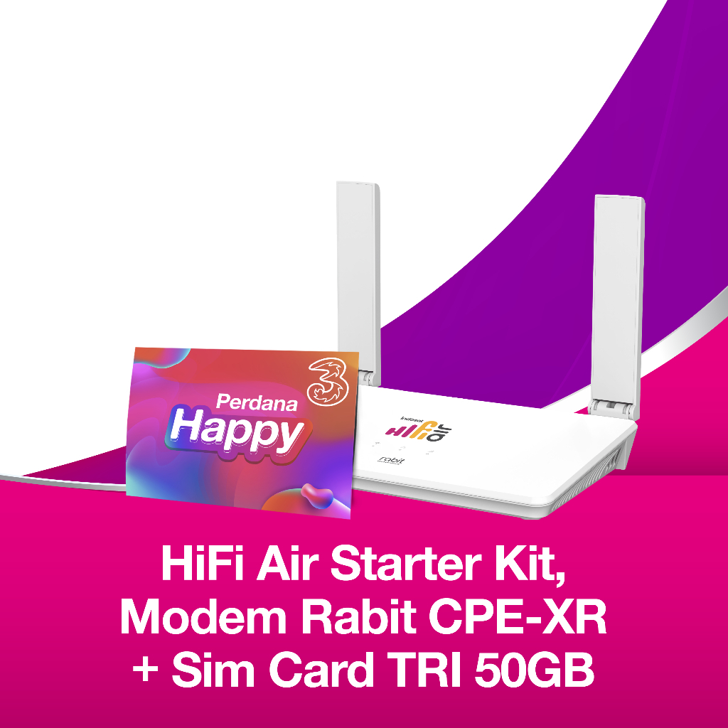 Indosat HiFi Air  : Modem Rabit CPE-XR + Sim Card TRI 50GB
