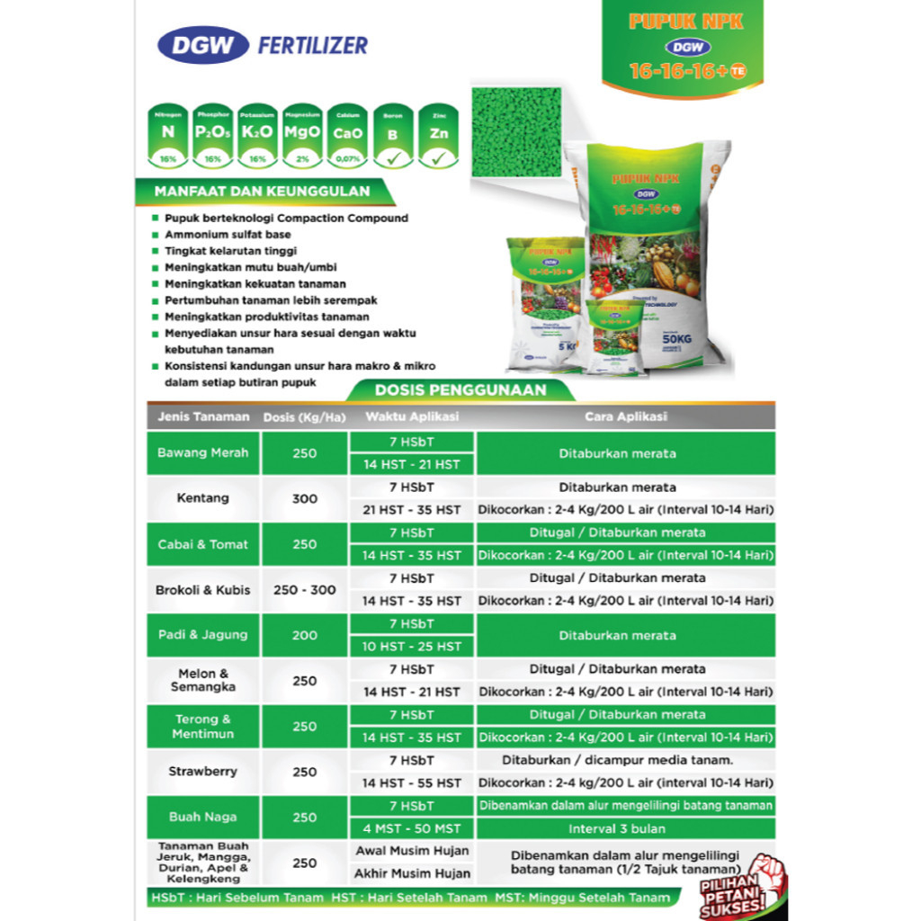 NPK DGW 16-16-16 + TE // REPACK 1 KG