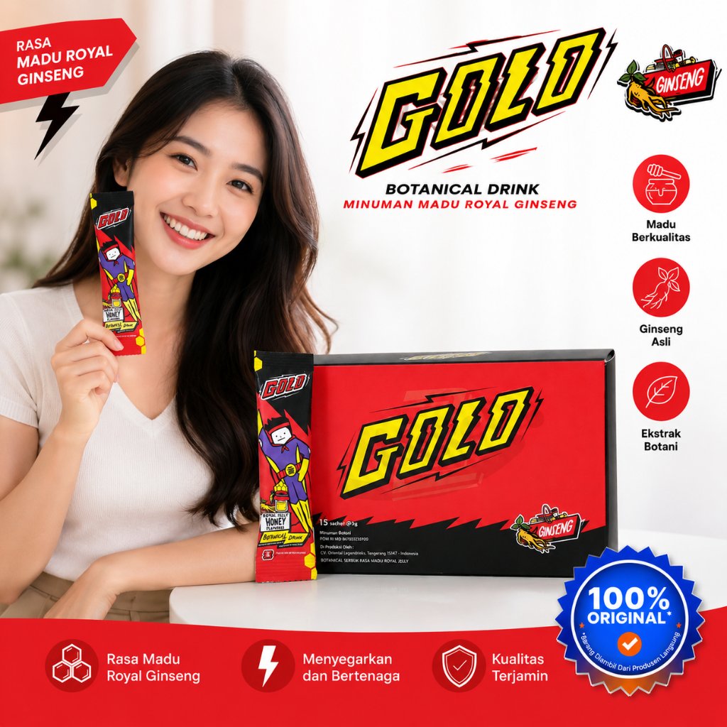 GOLO Ginseng Box 5 Sachet Ginseng Royal Jelly Praktis Siap Minum