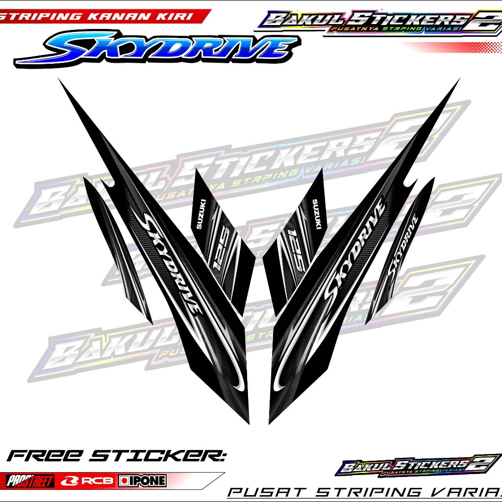 STRIPING VARIASI SUZUKI SKYDRIVE / STICKER LIST VARIASI MOTOR SUZUKI SKYDRIVE - TSUNAMI