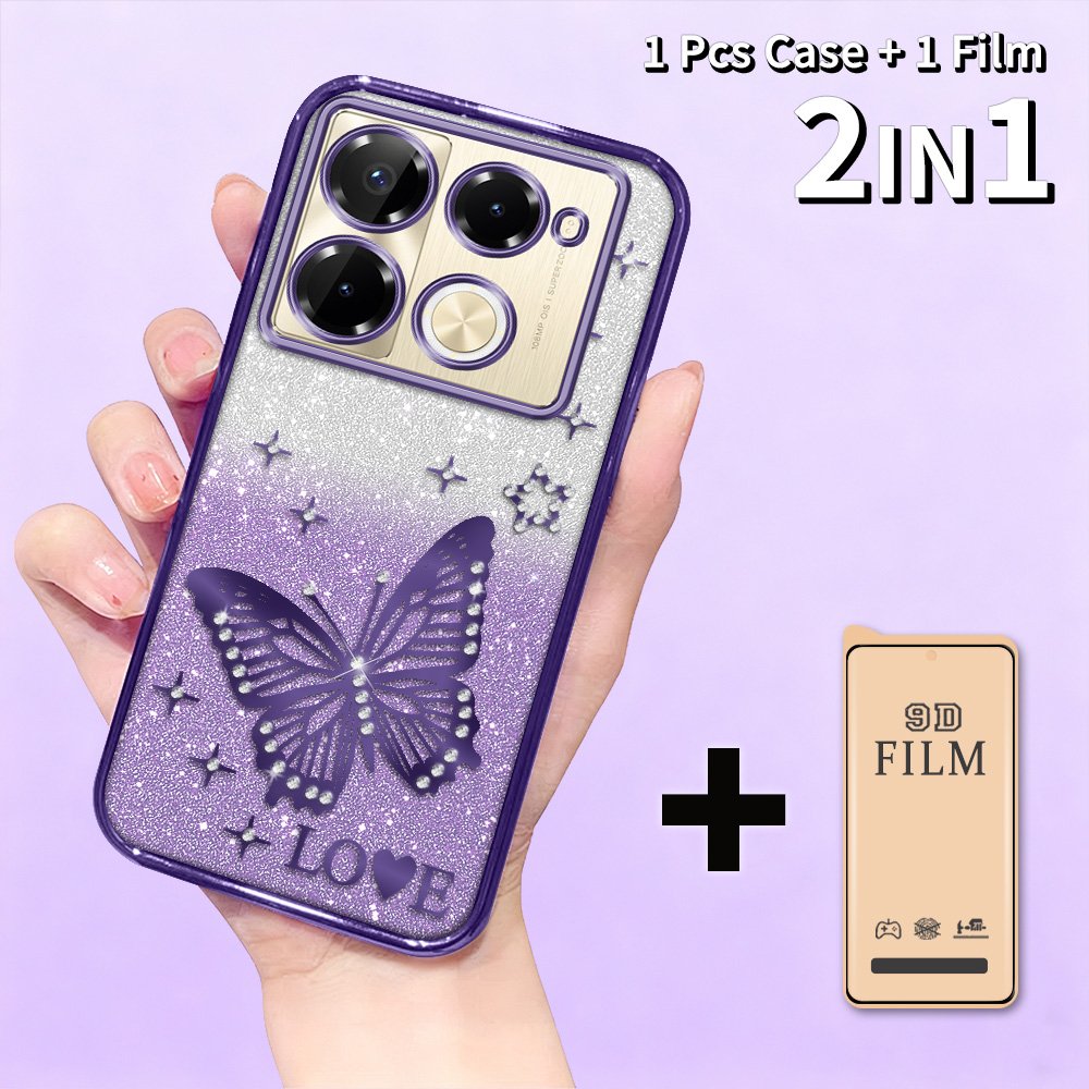 Casing untuk Infinix Note 40 Pro 40 Pro+ X6850 X6851 X6851B Glitter Gradasi Berlian - TPU Softcase K