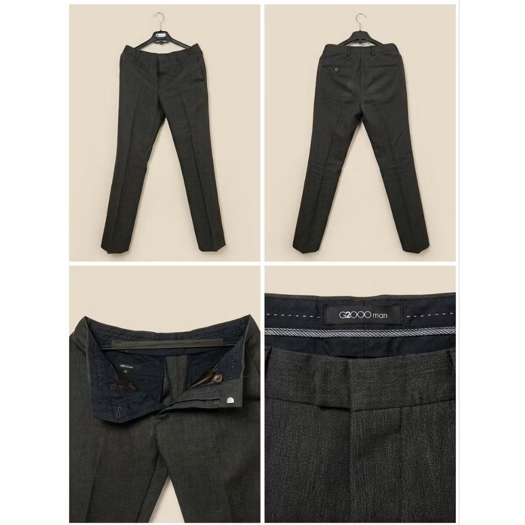 Celana Formal Pria G2000 Man Warna Grey Slim Fit