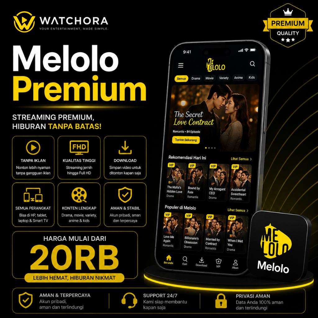 Melolo Premium VIP 1 Bulan Tanpa Batas