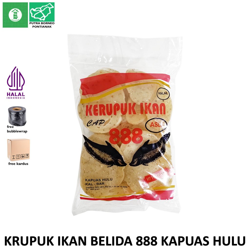 Kerupuk Ikan Belida Cap 888 / Krupuk Ikan Mentah Khas Kalimantan