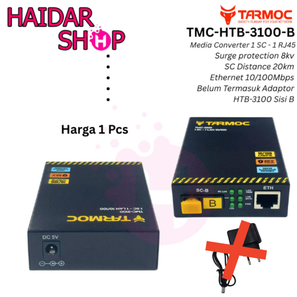 Tarmoc TMC-HTB-3100-B | Board PCB B Netlink HTB3100 1FO 1Lan 10/100 | Media Converter tanpa Adaptor