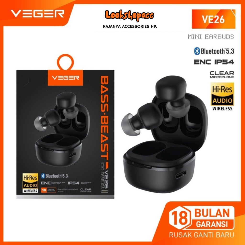 VEGER VE-26 Headset Earphone Wireless Stereo Original Veger