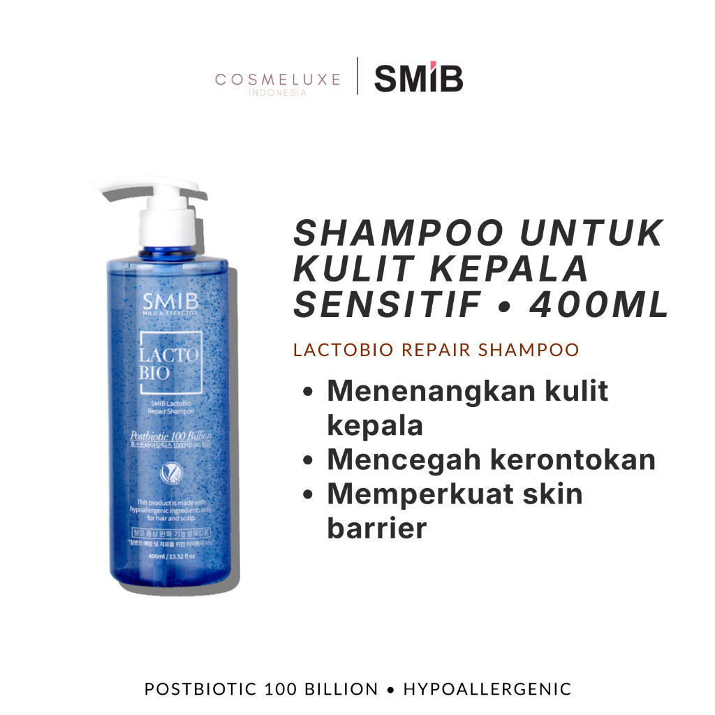 COSMELUXE - SMIB LactoBio Repair Shampoo untuk Kulit Kepala Sensitif 400ml