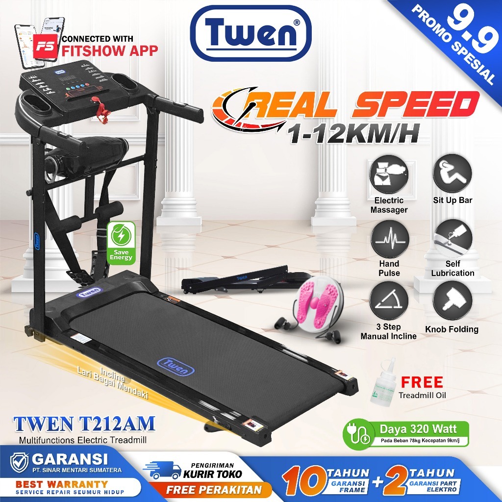TWEN T200WA new T200 new+M T200WAM T212 T212A T212M T212AM T200R Treadmill Listrik Treadmill Portabl