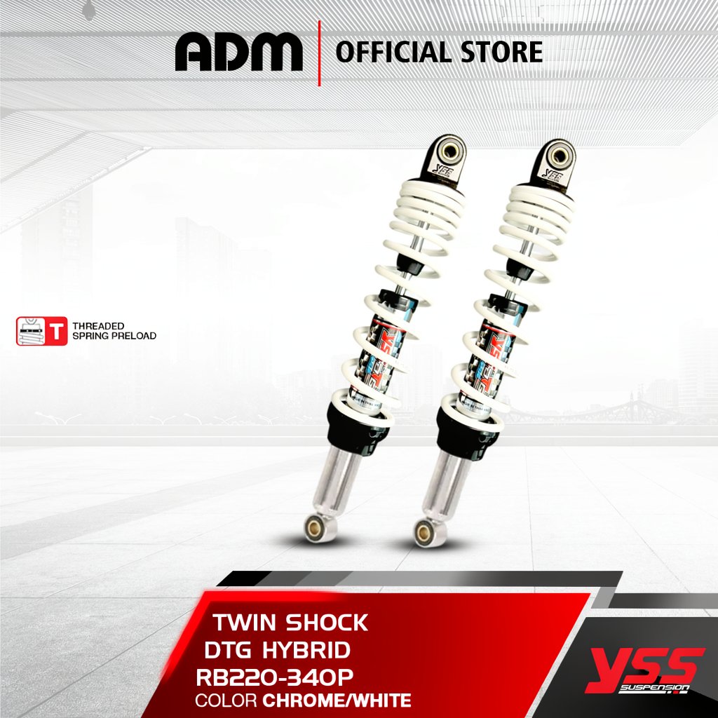 YSS Twin Shock DTG Hybrid - 340MM, 320MM, 280MM Black/White