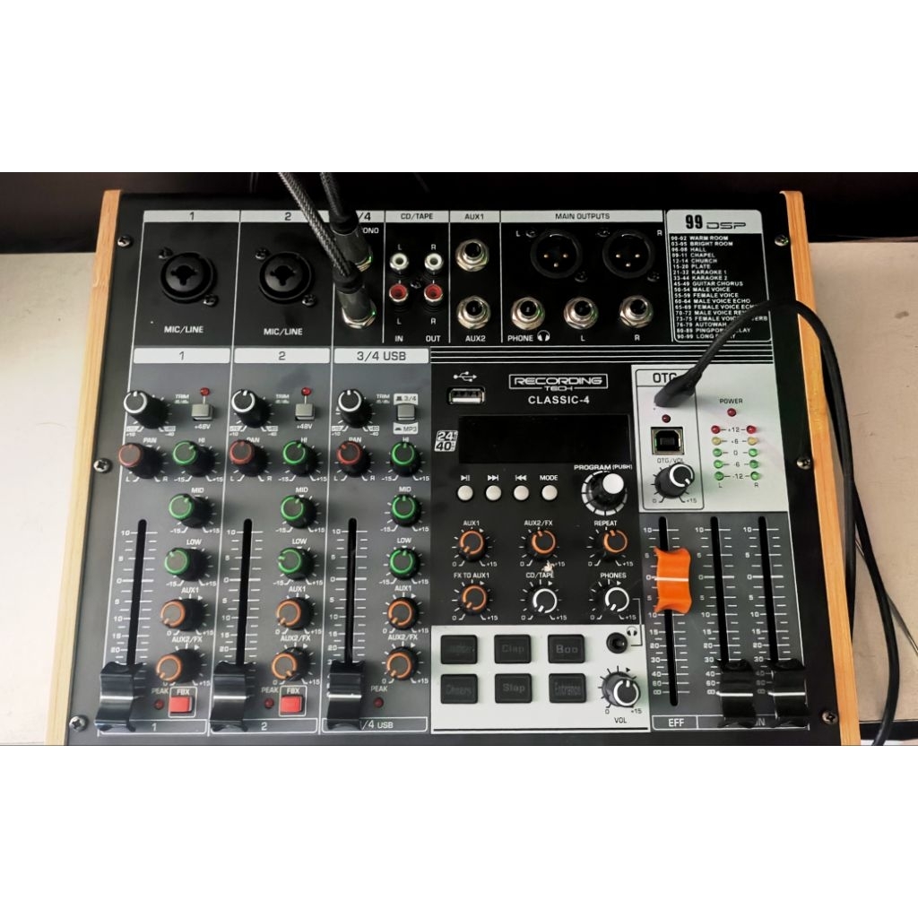 Mixer Audio Recording Tech Classic 4 USB OTG Fader knob