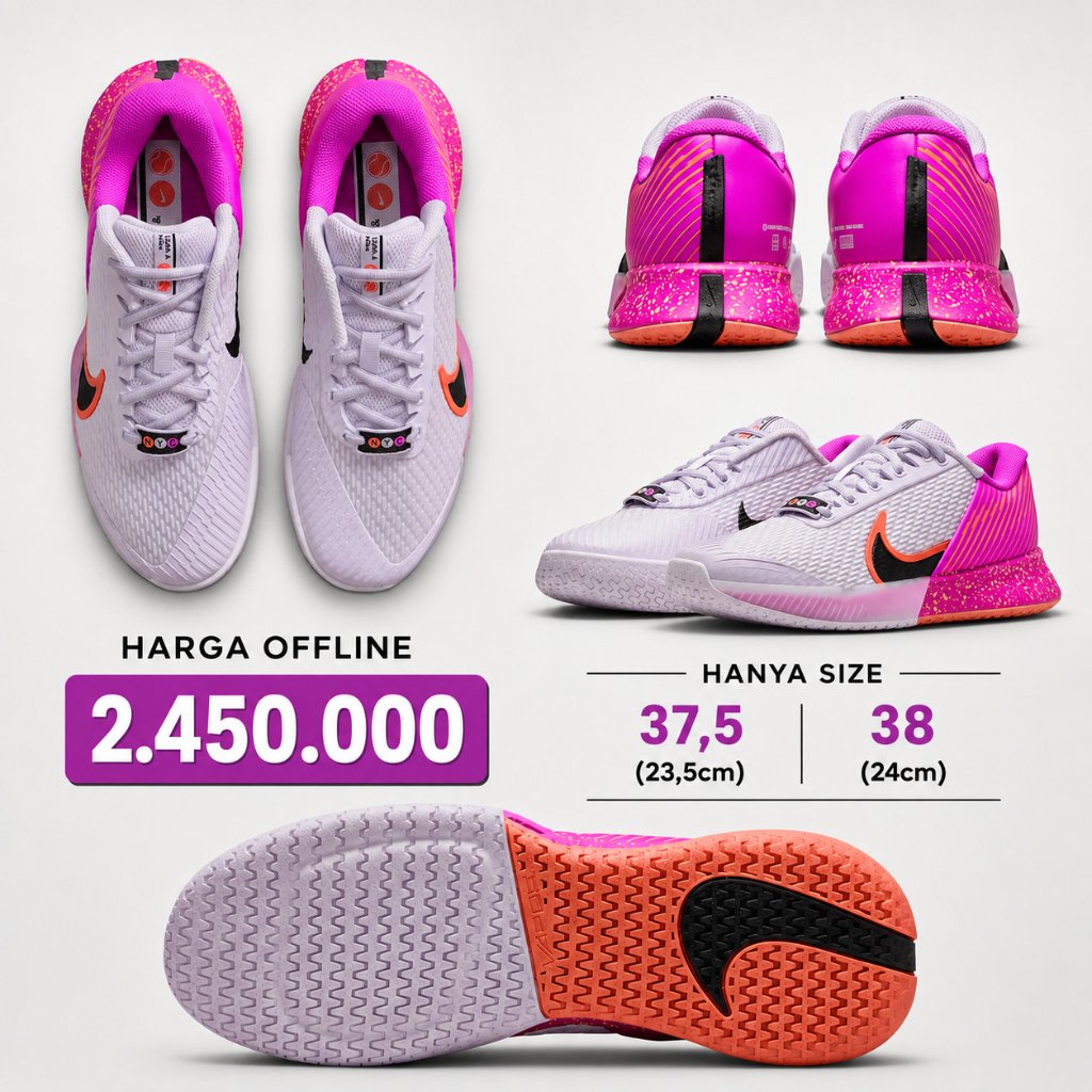 Sepatu Tenis Nike Pro 2 Pink Purple White NYC Nike Vapor Pro 2 Pink Purple Nike Pro 2 Barely Grape S