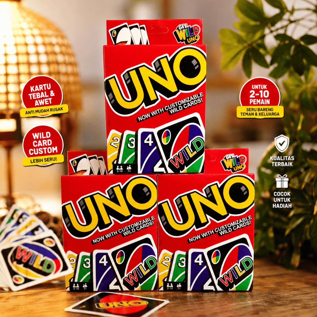 KARTU UNO CLASSIC - UNO WILD - UNO ALL WILD - UNO DOS - UNO KARAKTER - Cocok untuk bermain dengan ke