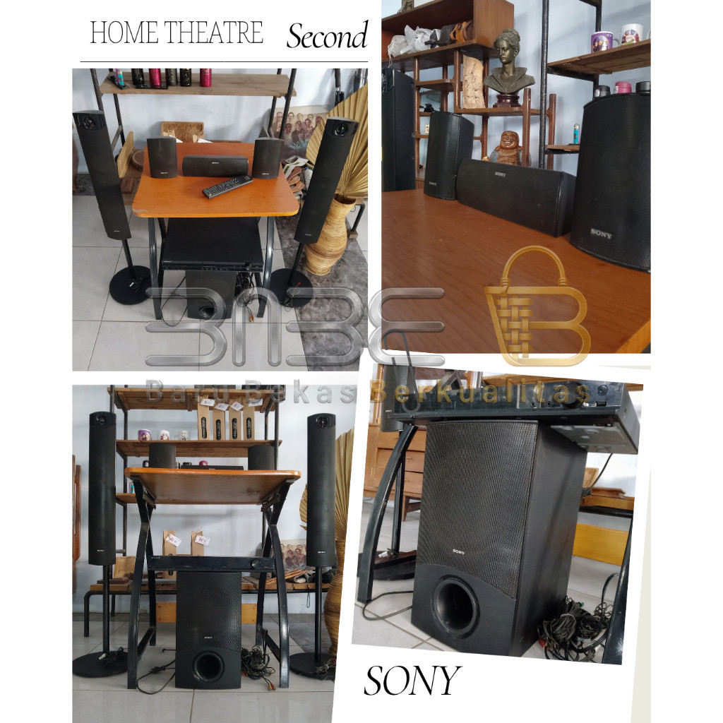 Set Speaker Home Theatre Sony Second warna hitam dengan subwoofer