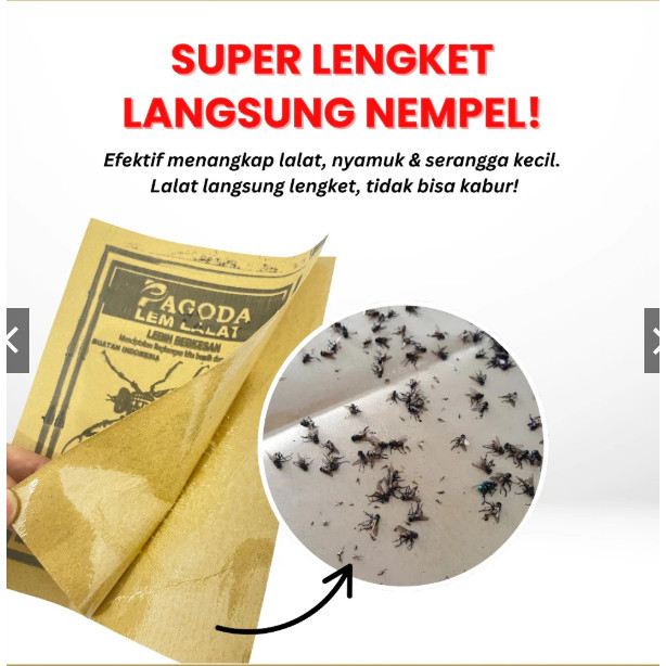 100lembar lem lalat perekat lalat sakti pagoda