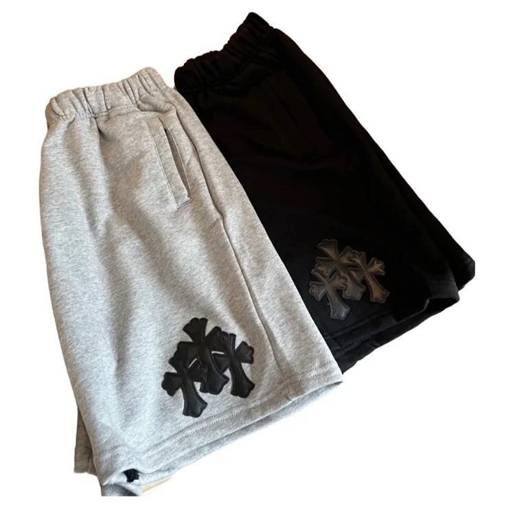 Leather Cross Patch Shorts - CHRM HRTS