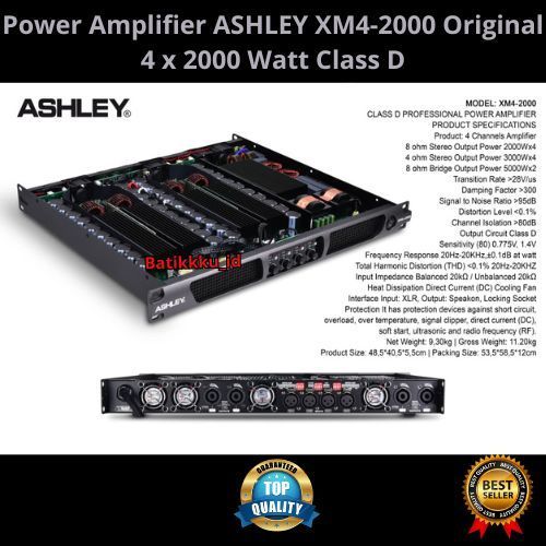 Power Amplifier ASHLEY XM4 2000 XM42000 XM 4 2000 Original 4Ch 4 x 2000 Watt Class D Amplifier