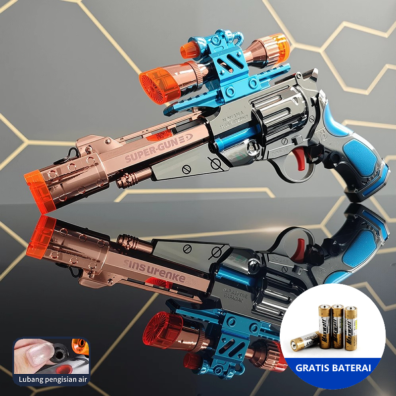 Pistol Mainan Blaster Semprot Suara & Lampu LED Edisi Baru Tahun Hadiah Spesial Anak Laki-laki 3–6 T
