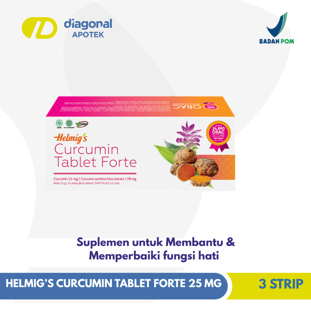 HELMIG'S CURCUMIN TABLET FORTE 25 MG 1 BOX 3 STRIP