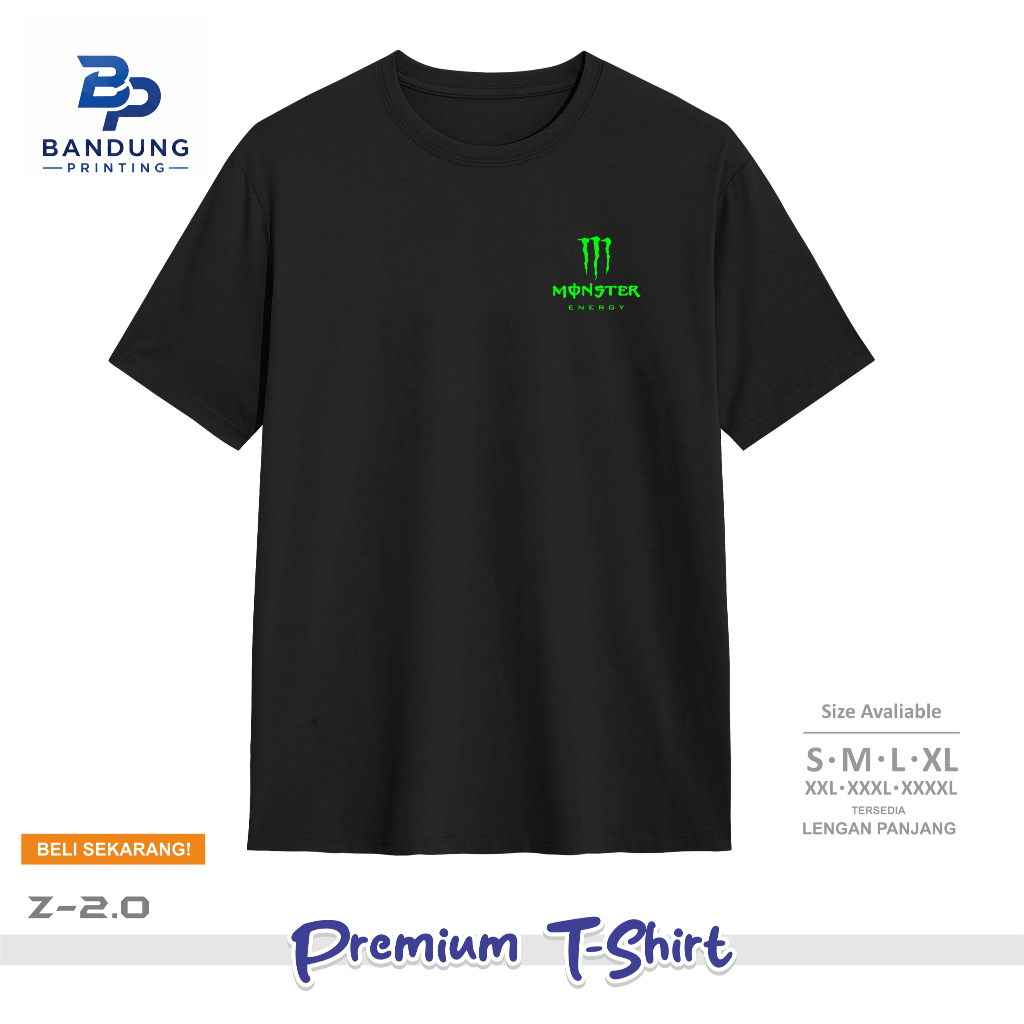 Baju Kaos MonsterEnergy Logo T-Shirt pria wanita kaos Monster Energy