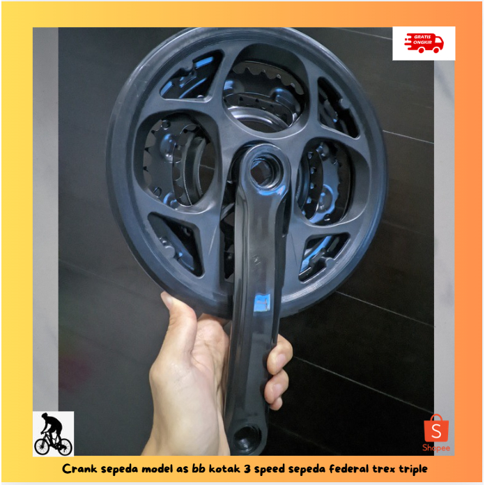 Crank sepeda model as bb kotak 3 speed  sepeda federal trex triple