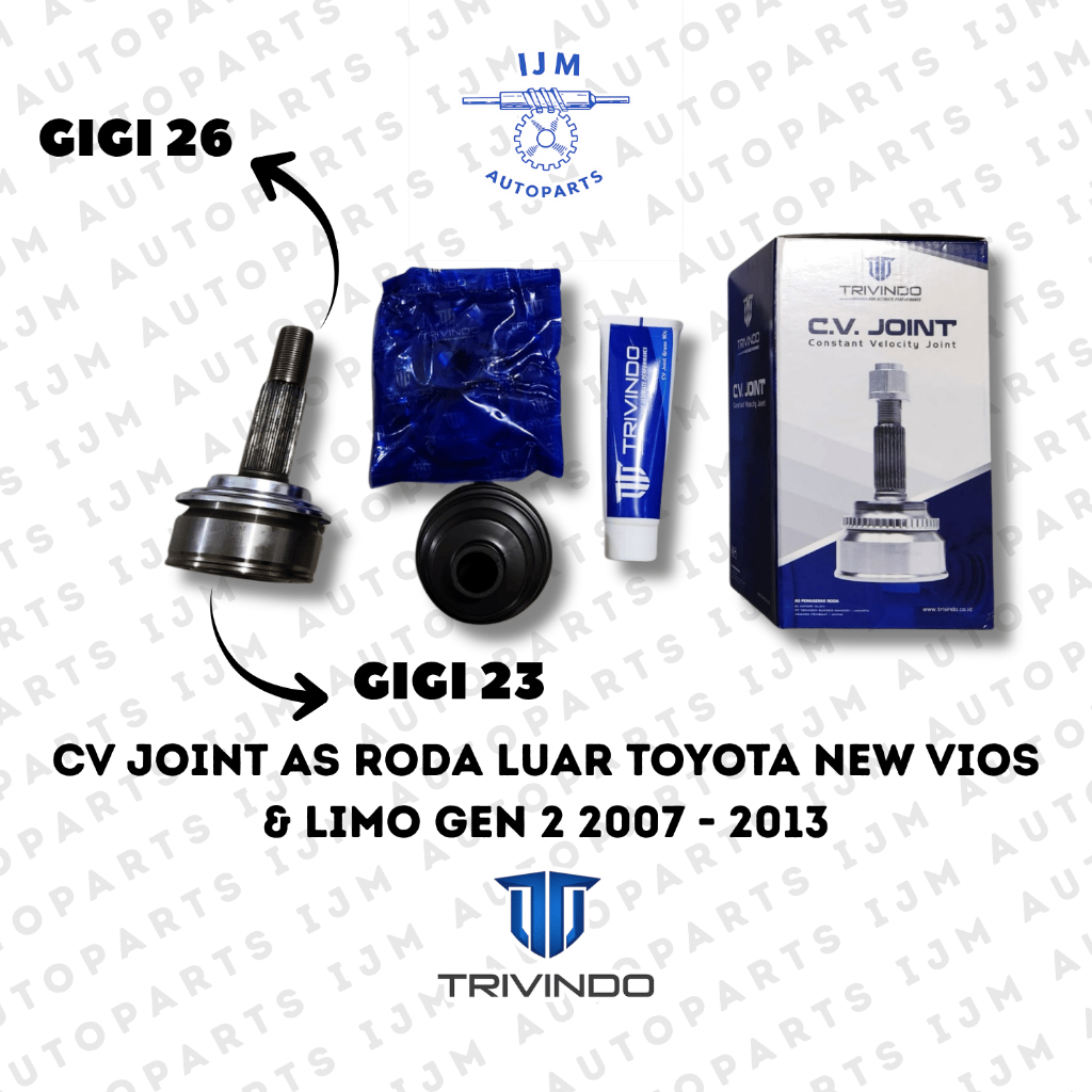 CV Joint As Roda Luar Toyota New Vios & Limo Gen 2 2007 - 2013 Trivindo