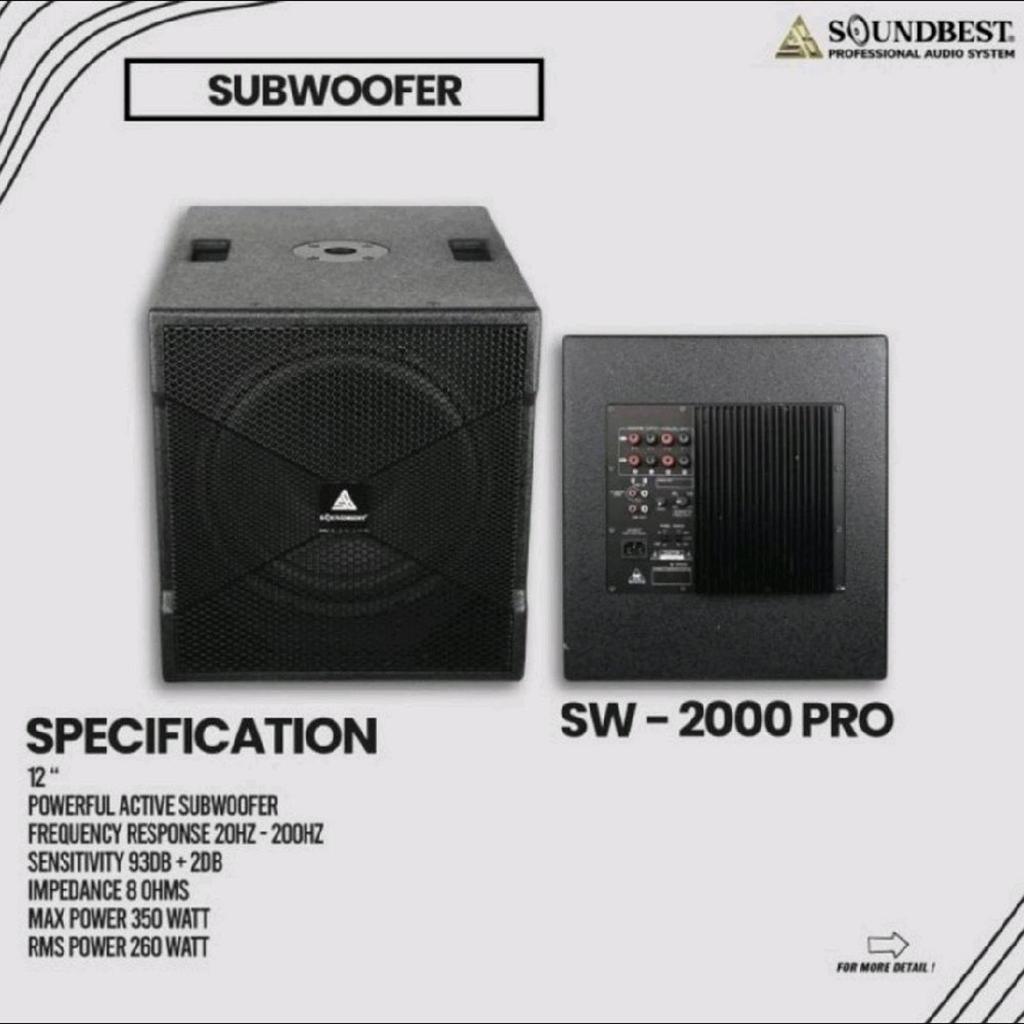 Subwoofer SoundBest SW-2000 Pro 12 Inch Active Speaker 20Hz-200Hz 350 Watt 8 Ohm