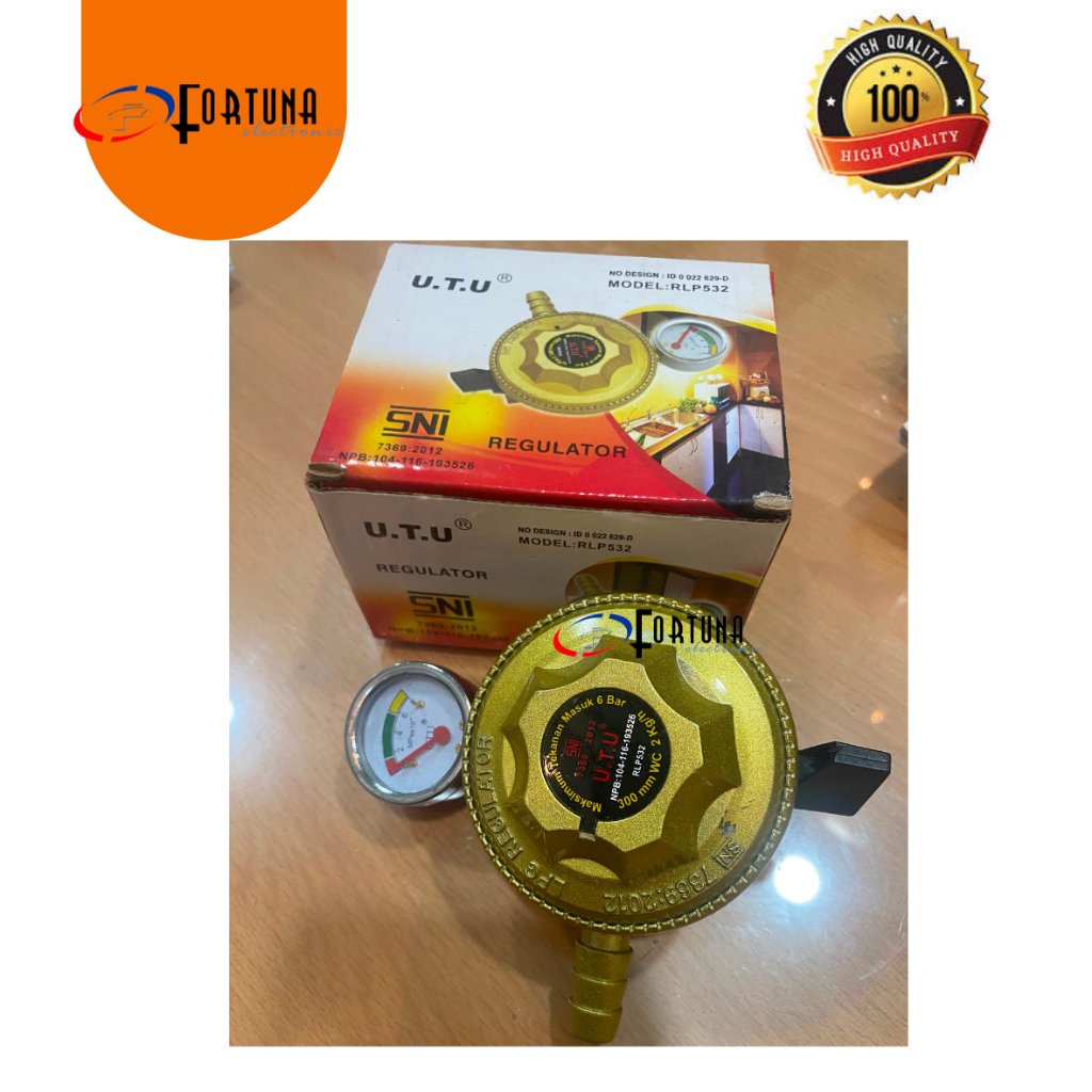 UTU Regulator Gas  RLP532 / Winn Gas W618M -  Kepala Kompor Gas + Meteran - Kepala Gas Tekanan Renda