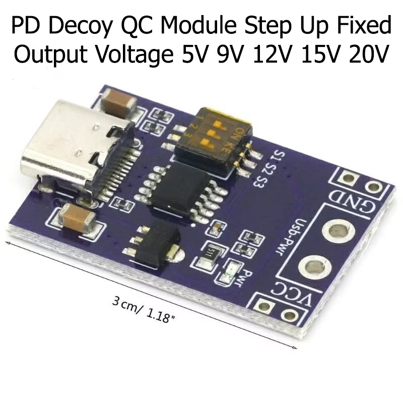 PD DECOY QUICK CHARGE QC Module Step Up Fix Output Voltage 5V 9V 12V 15V 20V