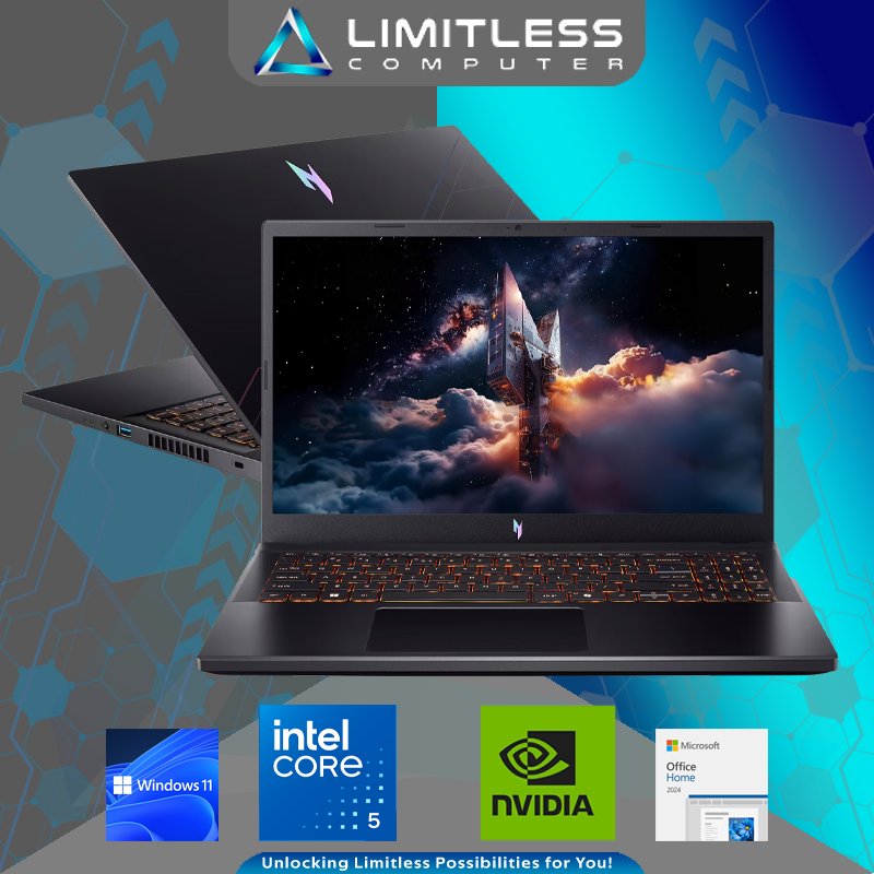 Acer NITRO V15 RTX 3050 Core 5 210H 16GB 512GB 15.6" FHD IPS Win 11 OHM 2024 Laptop Gaming
